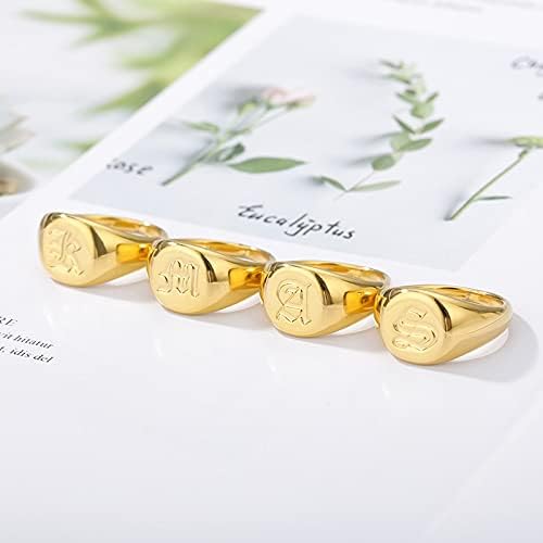 אויאלמה זהב חותם טבעת לנשים זהב עם מלוטש אצבע פשוט כיכר טבעות פאנק טבעת תכשיטי תכשיטי - ים - נפוץ-10710