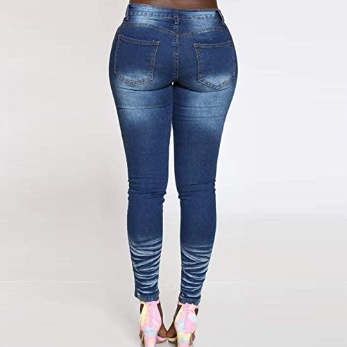 מכנסי ג'ינס ג'ינס של קסילוצ'ר נשים נשות דקיקות בכושר פלוס ג'ינס שיפוע בגודל ג'ינס ג'ינס אופנה אלסטית נמוכה
