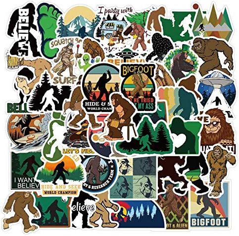 50 חבילה Bigfoot Nature Nature Vinyls מדבקות בקבוקי מים מחשב נייד מכונית טלפון גיטרה סקייטבורד