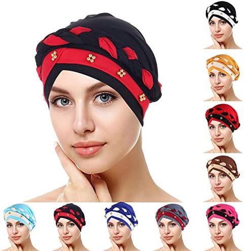 כובעים לנשים 2023 קיץ אפריקני כובע טורבן טהור טהור מפותל עטיפות ראש צמה חרוז