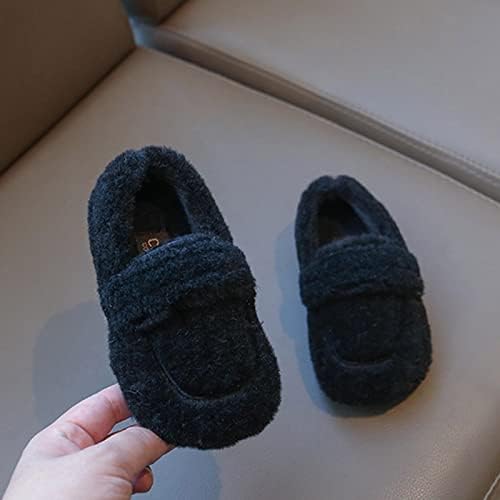 נעלי כותנה של ילדים בחורף אופנתיים נעליים כותנה נעלי כותנה קטיפה שטוחה קטיפה חמה על נעלי ילד פעוטות