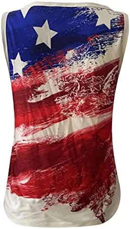 דגל אמריקאי גופייה במצוקה לנשים, 4 ביולי חולצת טריקו פטריוטית צמרות קמיס קמיס טייס ללא שרוולים