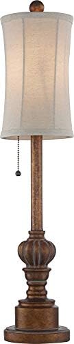 ריג 'נסי היל ברטי מסורתי סגנון מזנון שולחן מנורות 28 גבוה סט של 2 חם חום עץ טון בד תוף צל דקור לסלון חדר שינה בית