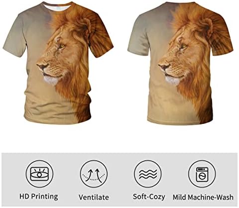 גברים של בעלי החיים האריה 3 ד מודפס חולצה מזדמן קצר שרוול טי חולצה