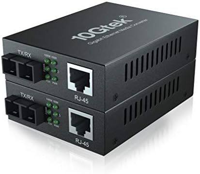 10GTEK 5 מטר OM3 LC ל- LC סיבים אופטיים & 2Pack 1.25G Gigabit Ethernet Converter