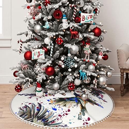 חצאית עץ חג המולד עם קיצוץ פום שושנת שושנים-ציפיות-קישוטי בית חג המולד 36