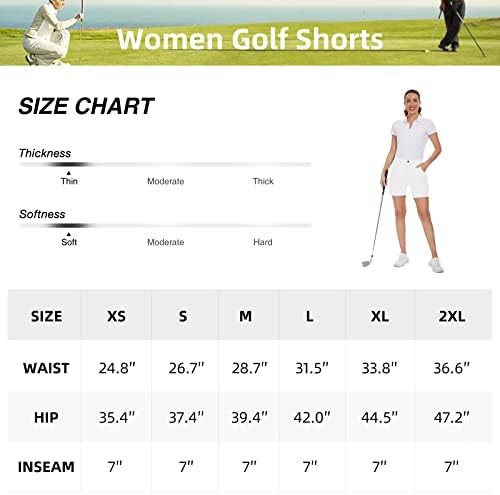 מכנסי טיול גולף לנשים קגולה מכנסיים קצרים בקיץ יבש מהיר מכנסיים קצרים במותניים בגובה המותניים המותניים עם כיסים