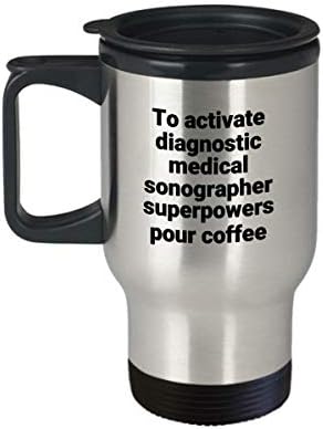 אבחנה סונוגרף רפואי ספל נסיעות מצחיק סרקסטי נירוסטה חידוש קפה קפה קפה רעיון מתנה