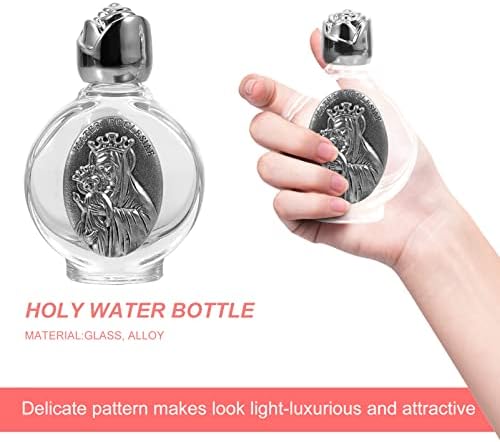 קישוטי חתונה Ipetboom 2 יחידות זכוכית מזכוכית בקבוק מים קדוש מדליית בקבוק קתולי בקבוקי מים קדושים פיתולים