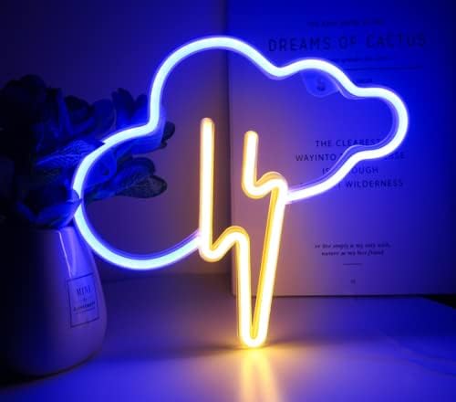 LED LED ענן ברק מנורת ניאון USB צורת סוללה מנורה פנים קישוט