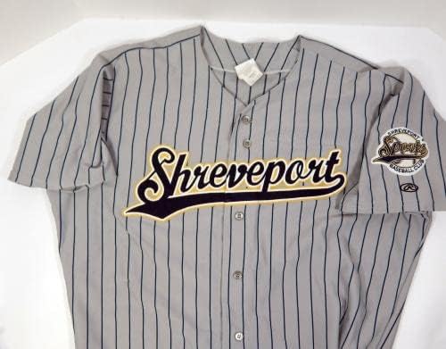 משחק Shreveport Sports 7 משחק משומש Gray Jersey 2XL DP29840 - משחק משומש גופיות MLB