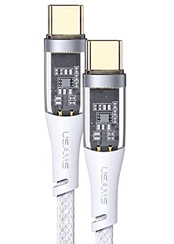 USAMS 100W USB C ל- USB C כבל 4ft, סוג C מטען 5A כבל טעינה מהיר, USBC לחוט USBC התואם ל- MacBook