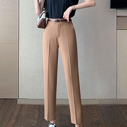 מכנסיים קצוצים לנשים גבוהה מותן רזה בכושר אלגנטי מכנסיים סקיני ישר רגל עסקים מקרית מכנסיים