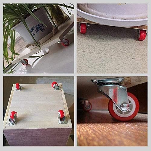 Z צור גלגלים עיצוביים 1.5/2 אינץ 'גלגלי קיק גלגלים סוערים אדומים גלגלי ריהוט עם בלמים, גלגלים