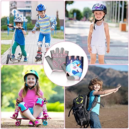 2 זוגות כפפות אופניים לחד -קרן לילדים לאיזון ילדים ללא אצבעות רכיבה על כפפות רכיבה על כריות רכיבות לא