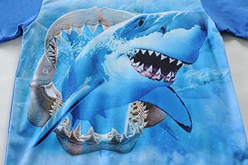 פעוטות תלת מימד דינוזאור טיז חולצת שרוול קצר כריש גרפי ילדים חולצת טריקו