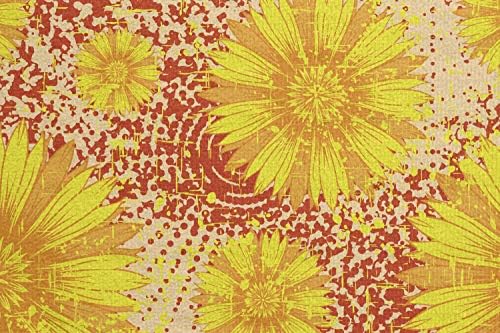 מגבת מחצלת יוגה פרחונית של אמבסון, סקירה כללית בסגנון רטרו של פרח על רקע גראנג 'מנוקד, כיסוי כרית אימון