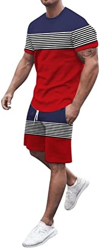 תלבושות של שני חלקים לגברים קיץ שרירים מזדמנים שרוול קצר חולצות טי ומכנסיים קלאסיים מכנסיים קצרים ספורט