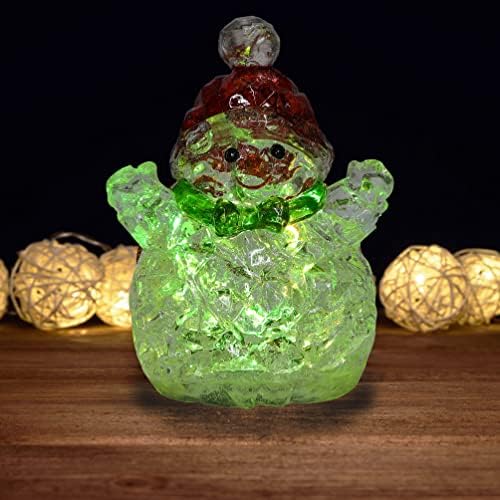 פסלוני איש שלג לחג המולד של Congliulin ， קישוט לחג המולד עם אורות חופשה משתנים צבע LED- 8 ''
