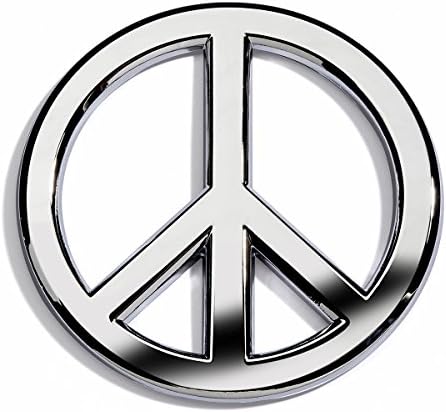 תגי רכב מהפכה סמלי מכוניות מתכת, לוגו שלט שלום כבד תלת מימד עם סימני שלום עם סמלי גיבוי דבק קלים, סמלי