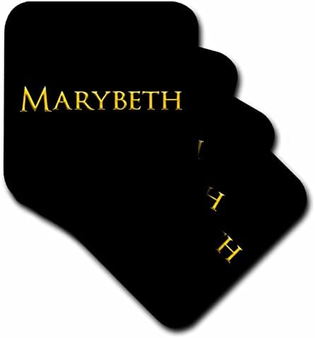 3drose Marybeth שם תינוקת פופולרית בארצות הברית. צהוב על קמיע שחור - תחתיות