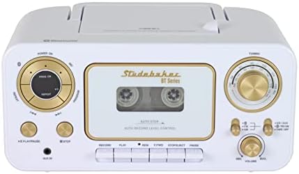 Studebaker Bluetooth CD סטריאו נייד, AM/FM רדיו סטריאו ונגן/מקליט קלטות