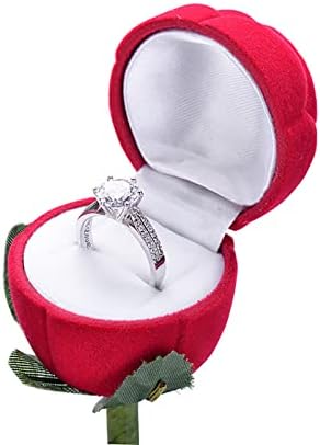 KCHENSUPLY 4 פאק רוז טבעת קופסא טבעת הצעה תכשיטים רומנטיים קופסת קטיפה מארגן תכשיטים רודים נסיעות