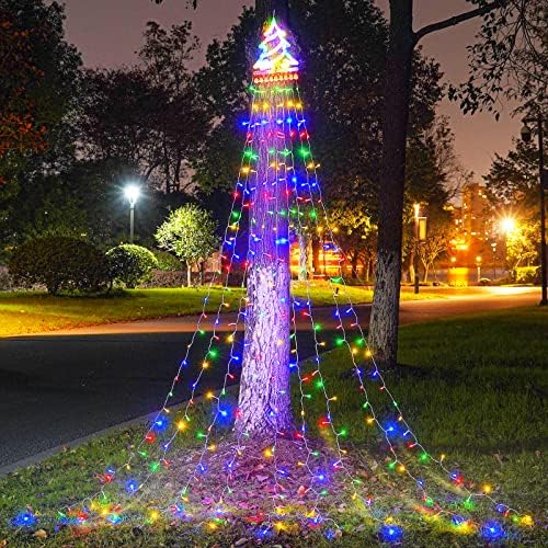 קישוטי חג המולד אורות מחרוזת 350 LED 12 רגל קישוטי חג המולד תלויים מפל אורות עץ מפל פנים חיצוני דקורטיבי