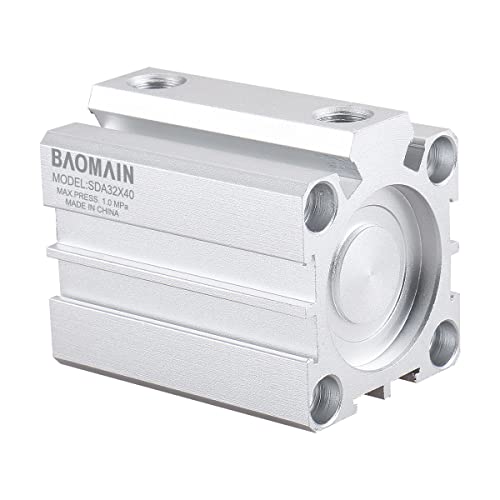 Baomain Compact Compact Cylinder Cylinder SDA 32x40 32 ממ נשא 40 ממ שבץ PT1/8 יציאה