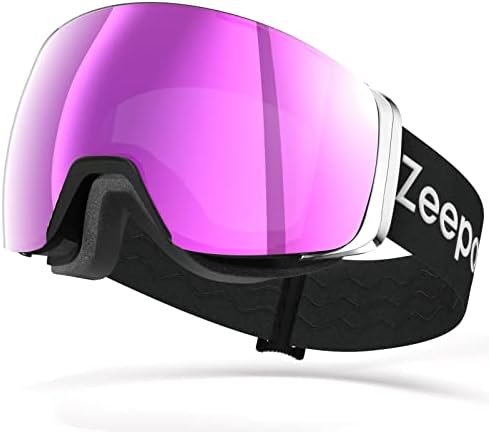 משקפי סקי-משקפי סנובורד עם הגנה נגד ערפל לגברים נשים מבוגרים בני נוער-עדשה ניתנת להסרה