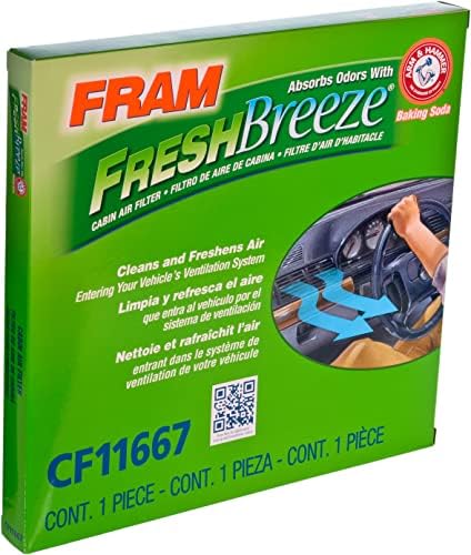 Fram Trand Breeze Canded Filter Filter החלפת תא הנוסעים לרכב עם סודה לשתייה של זרוע ופטיש,