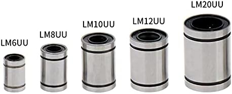 SUTK 2PCS מיסבי כדור לינאריים LM6LUU LM8LUU LM10LUU LM12LUU 6 ממ 8 ממ 10 ממ תותב בוש תותב 3D חלקי אלומיניום