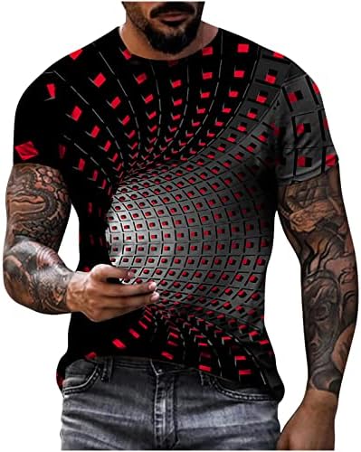 חולצות מזדמנים של שרוול קצר וינטג 'לגברים חידוש 3D הדפס חולצות גרפיות מצחיקות
