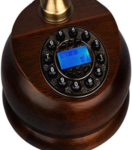 Myingbin מיושן קווי טלפון עתיק טלפון עתיק מעץ מלא מתכת גוף רטרו רטרו טלפון חיוג