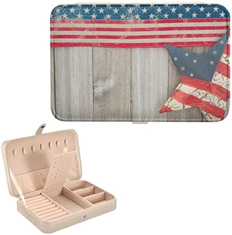 Innewgogo USA ארהב כוכב דגל פטריוטי קופסא תכשיטים קטנים מארגן תכשיטי עור PU מארגן תכשיטים למתנות כלה