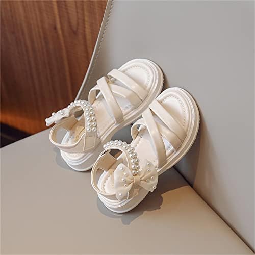 Qvkarw ילדים מחליקים על נעליים פעוט ילדים בנות פנינה פרפר פרפר קשר נעלי נסיכה רווקות סנדלים לבנות