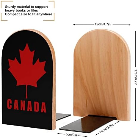 קנדה מייפל לוגו ציור עץ סוף ספרים דקורטיבי ללא החלקה ספר סוף 1 זוג 7 * 5 אינץ