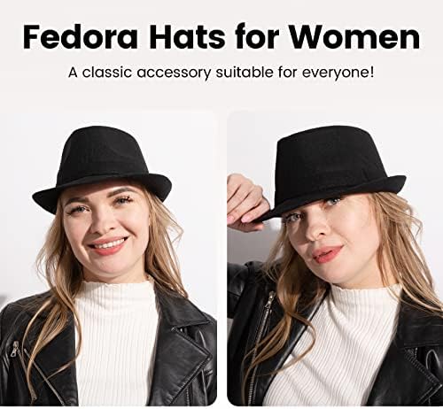 גברים של קלאסי מנהטן מובנה טרילבי פדורה כובע לנשים