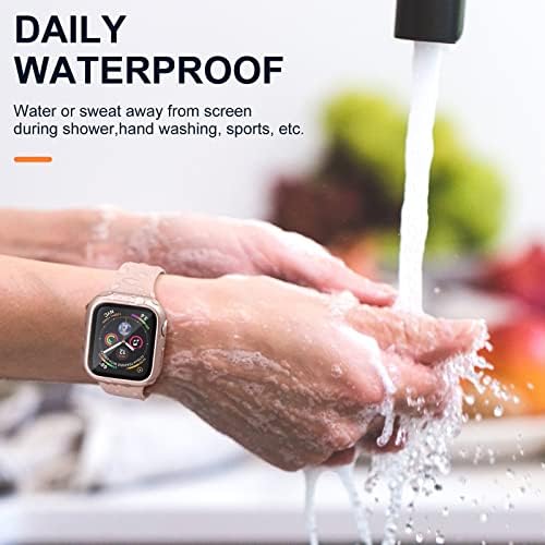 Charlam תואם למארז Apple Watch 40 ממ IWatch SE סדרה 6 5 4 עם מגן מסך, מארזי פגוש אטומים למים מגנים מלאים נוגעים