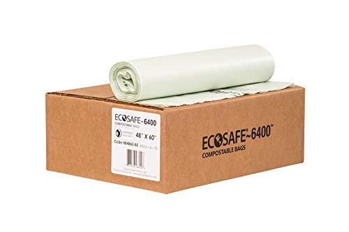 ECOSAFE-6400 HB4860-85 תיק קומפוסט, Compostable Compostable, 64 ליטר, ירוק