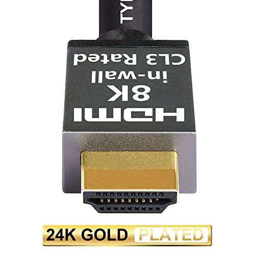 ibirdie 8k HDMI 2.1 כבל 10 רגל Cl3 בקיר מדורג 8K60Hz 4K120Hz EARC ARC HDCP 2.3 2.2 תואם מהירות גבוהה במיוחד עם