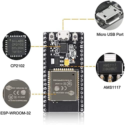 ADEPEPT ESP-WROW-32 ESP32 ESP-32S לוח פיתוח לוח פיתוח 2.4GHz WiFi במצב כפול + Bluetooth Cual Cores מעבד