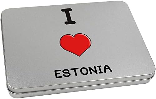 Azeeda 95 ממ 'אני אוהב אסטוניה' מתכת פח/קופסת אחסון