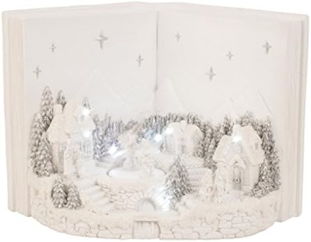כפר מושלג ברובייקר עם נורות לד ודמויות אנימציה-רוחב 11.5 אינץ ' - קישוט חג המולד-סצנת חורף