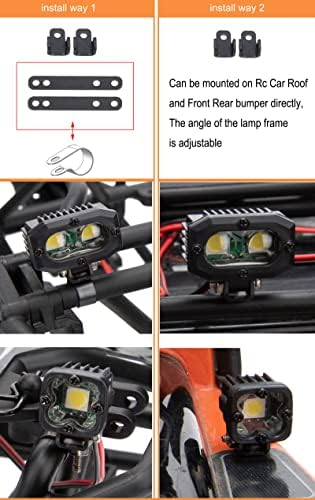 AMOGOT RC Crawler Bright Bury Finper Filmest Rc מכונית LED LED תאורת גג 5050 ערכת זרקור מרובע עבור