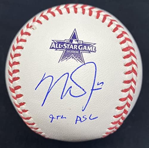 Mike Trout 9th ASG חתום 2021 לוגו של כל הכוכבים לוגו בייסבול MLB Hololam Holo - כדורי בייסבול עם חתימה