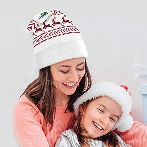 חג המולד סנטה כובע, איילים חג המולד עץ חג המולד חג כובע למבוגרים, יוניסקס נוחות חג המולד כובעי לשנה חדשה חגיגי