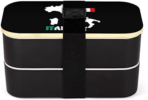 דגל מפה של איטליה קופסת ארוחת הצהריים בנטו קופסת דליפות דליפה בנטו קופסת מזון עם 2 תאים לפיקניק עבודה לא