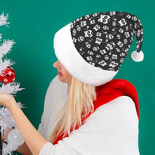 ליל כל הקדושים גולגולת דפוס חג המולד כובעי סנטה כובע עבור חג המולד חג משפחה מודפס