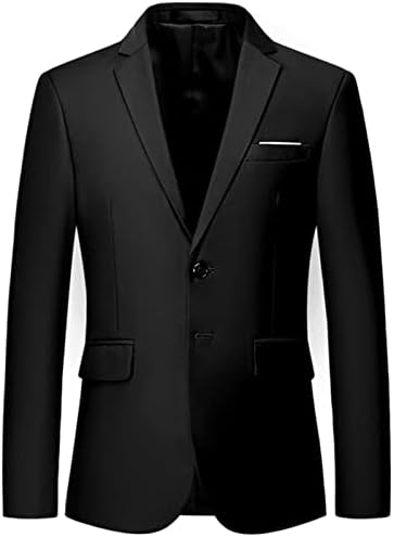 גברים קל משקל דק מתאים חליפת מעיל 2 כפתור מוצק צבע עסקים בלייזר מזדמן יומי חתונה מסיבת ספורט מעילים